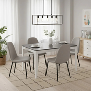 Tavolo da pranzo allungabile effetto marmo antracite Moon 156-316x90 cm fino a 12 posti Made in Italy | Duzzle