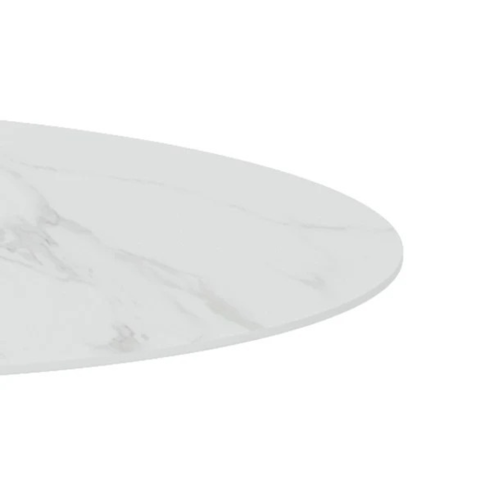 Tavolo da pranzo fisso in ceramica effetto marmo bianco Circe 100x100 cm fino a 4 posti | Duzzle