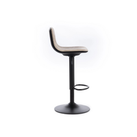 Evan, Set di 2 Sgabelli in microfibra Beige (39cm X 45cm H. 86/102cm)