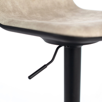 Evan, Set di 2 Sgabelli in microfibra Beige (39cm X 45cm H. 86/102cm)