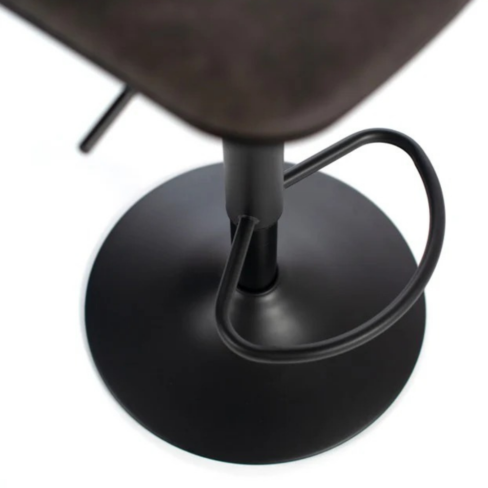 Evan, Set di 2 Sgabelli in microfibra Grigio scuro (39cm X 45cm H. 86/102cm)