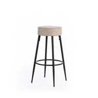 Kai, Set di 2 Sgabelli in microfibra Beige (33cm X 33cm H. 77,5cm)