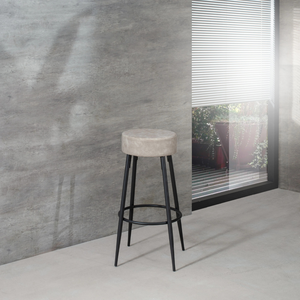 Kai, Set di 2 Sgabelli in microfibra Beige (33cm X 33cm H. 77,5cm)