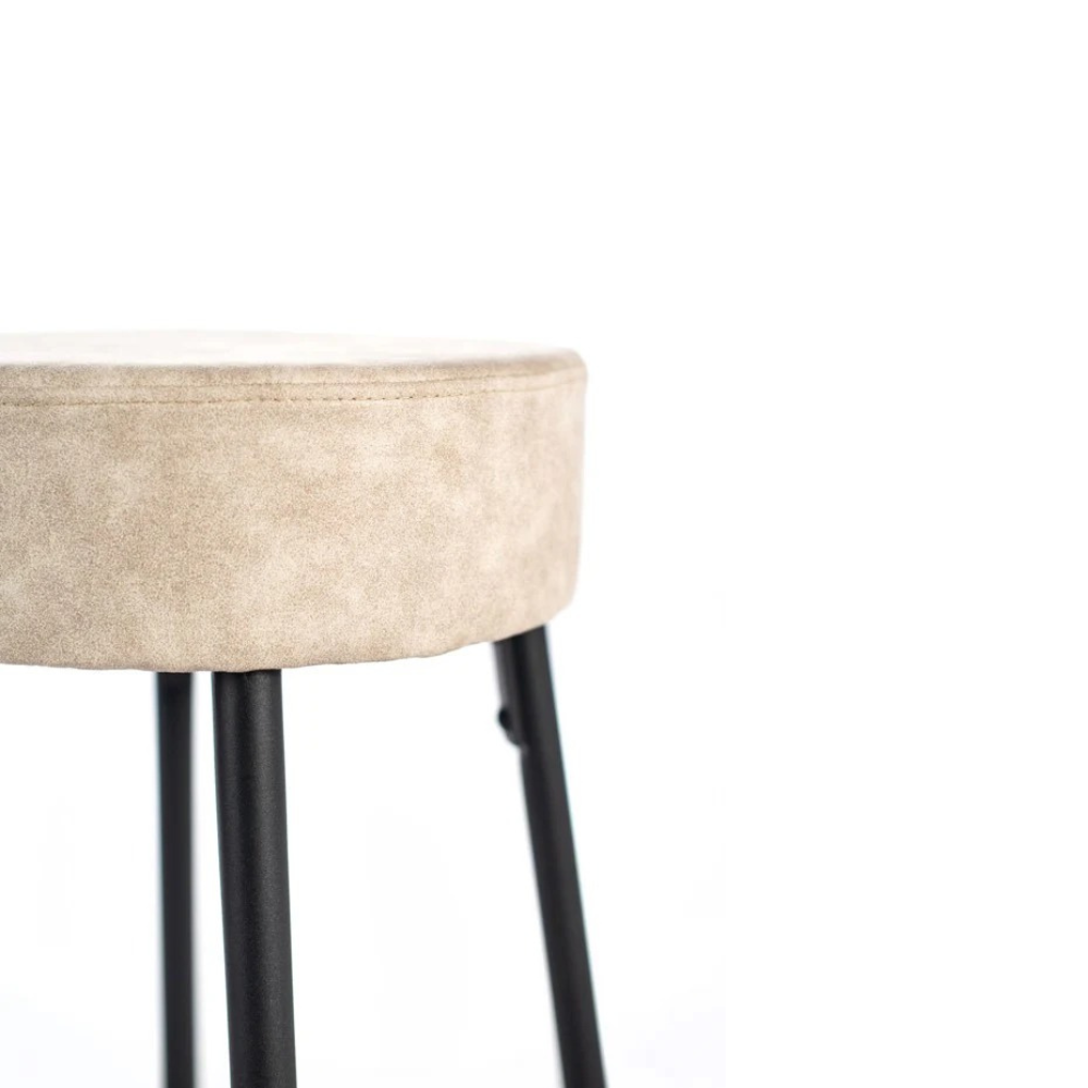 Kai, Set di 2 Sgabelli in microfibra Beige (33cm X 33cm H. 77,5cm)