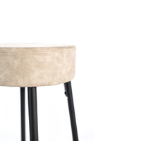 Kai, Set di 2 Sgabelli in microfibra Beige (33cm X 33cm H. 77,5cm)