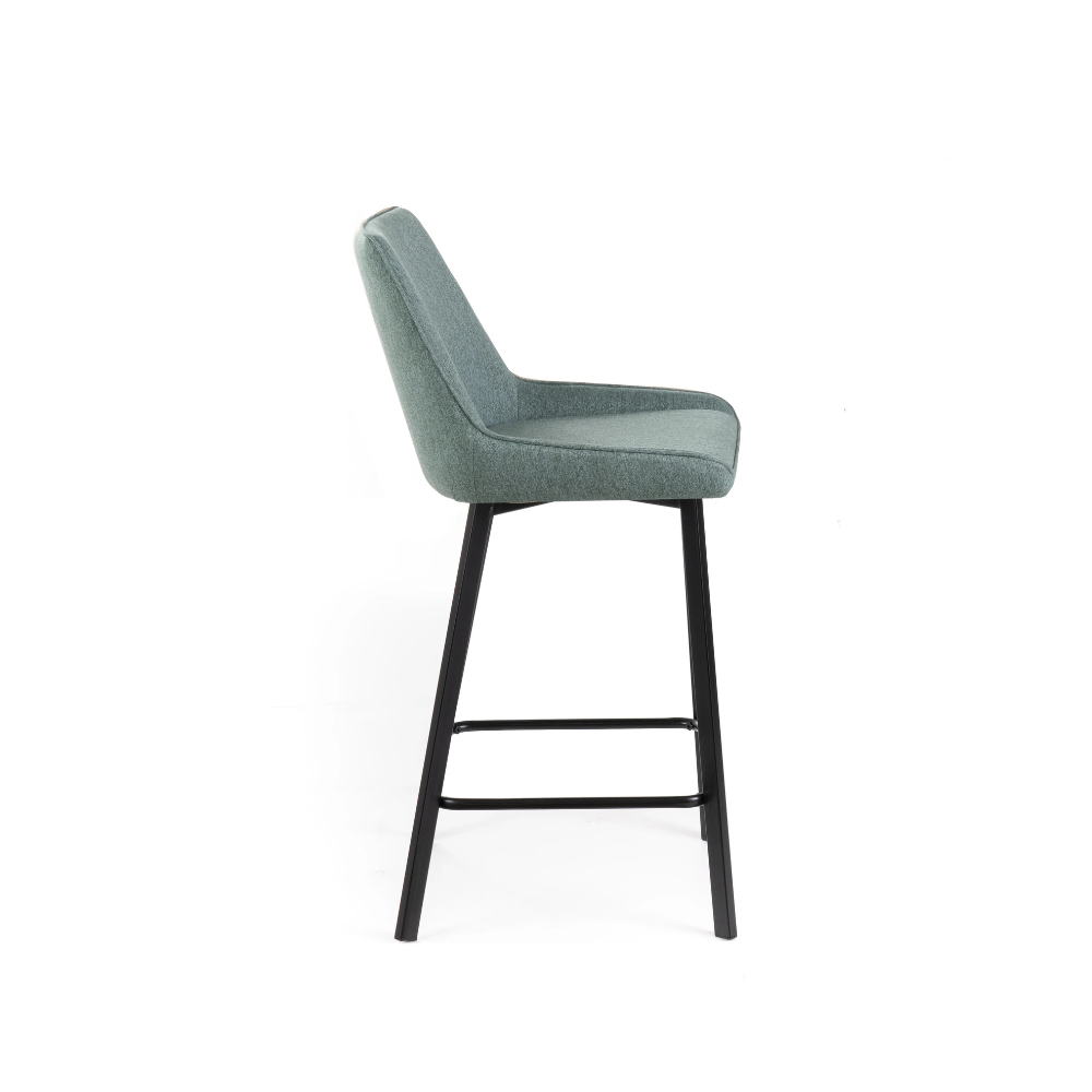 Fynn, Set di 2 Sgabelli in tessuto Acquamarina (50cm X 44cm H. 94cm)