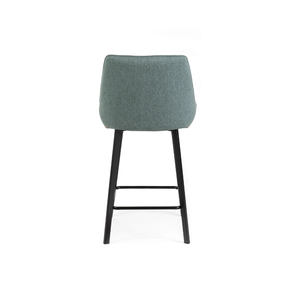 Fynn, Set di 2 Sgabelli in tessuto Acquamarina (50cm X 44cm H. 94cm)