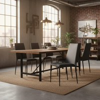 Arianna, Set di 4 sedie in similpelle Grigio scuro (40cm X 42cm H. 96cm) | Duzzle