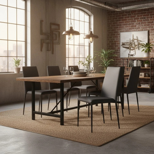 Arianna, Set di 4 sedie in similpelle Grigio scuro (40cm X 42cm H. 96cm) | Duzzle