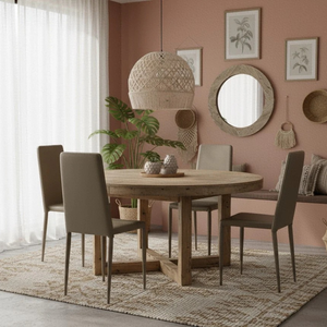 Arianna, Set di 4 sedie in similpelle Tortora (40cm X 42cm H. 96cm) | Duzzle