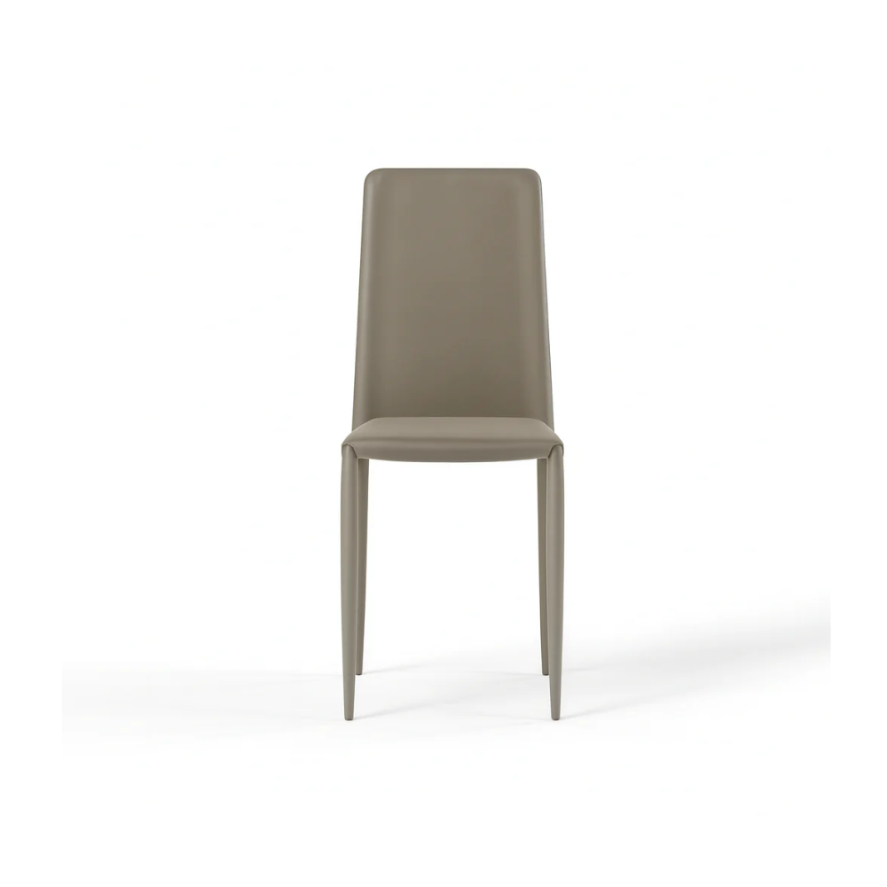 Arianna, Set di 4 sedie in similpelle Tortora (40cm X 42cm H. 96cm) | Duzzle