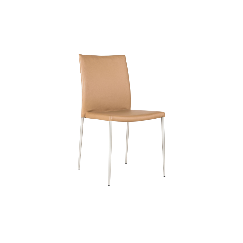 Pimpa, Set di 4 sedie in similpelle Beige (41.5cm X 44cm H. 85cm) | Duzzle