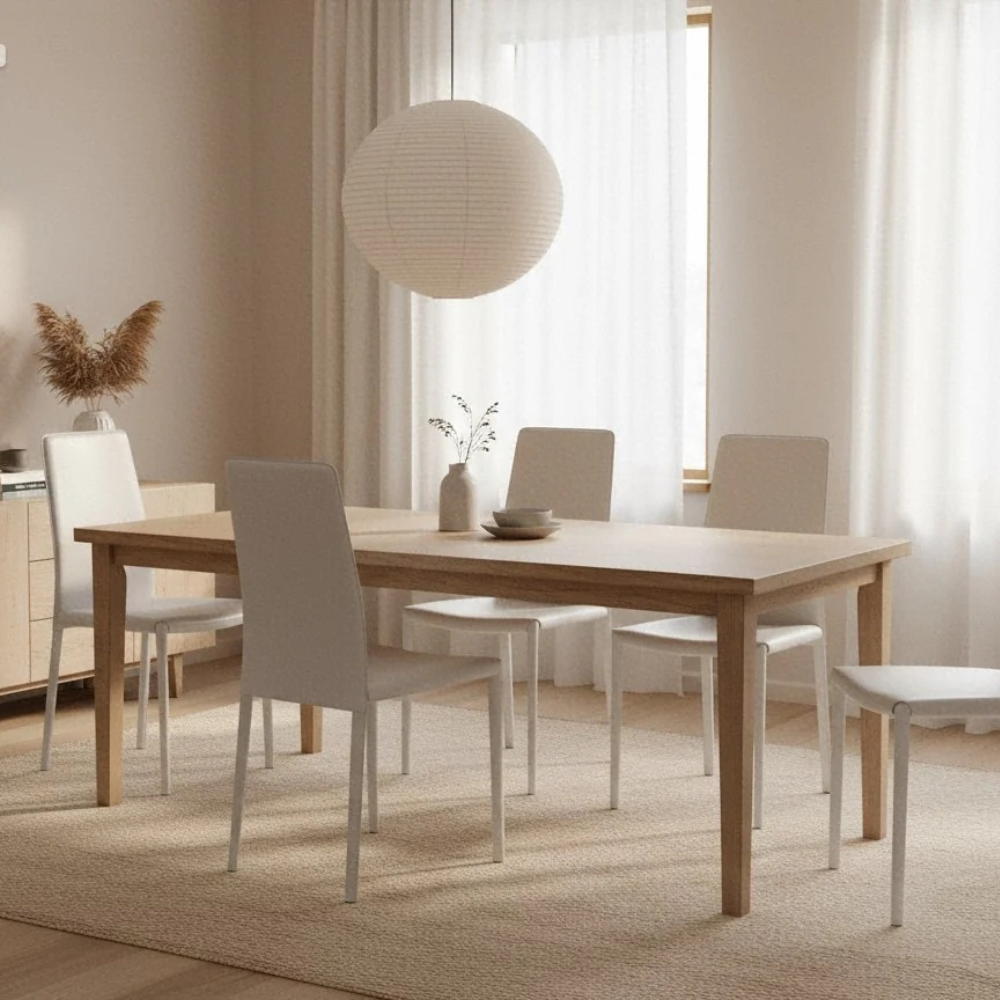 Luma, Set di 4 sedie in similcuoio Bianco (42cm X 41cm H. 95cm) | Duzzle