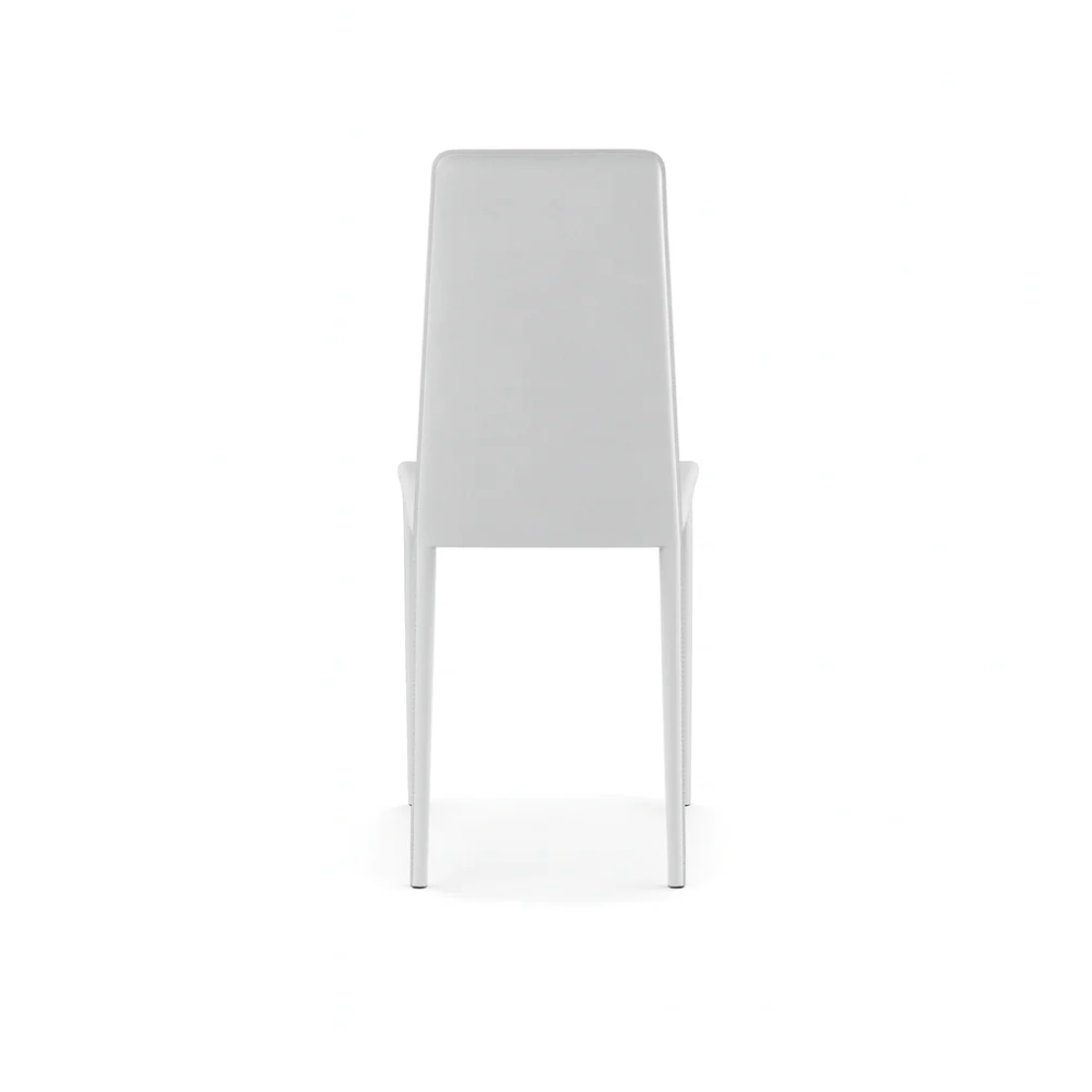 Luma, Set di 4 sedie in similcuoio Bianco (42cm X 41cm H. 95cm) | Duzzle