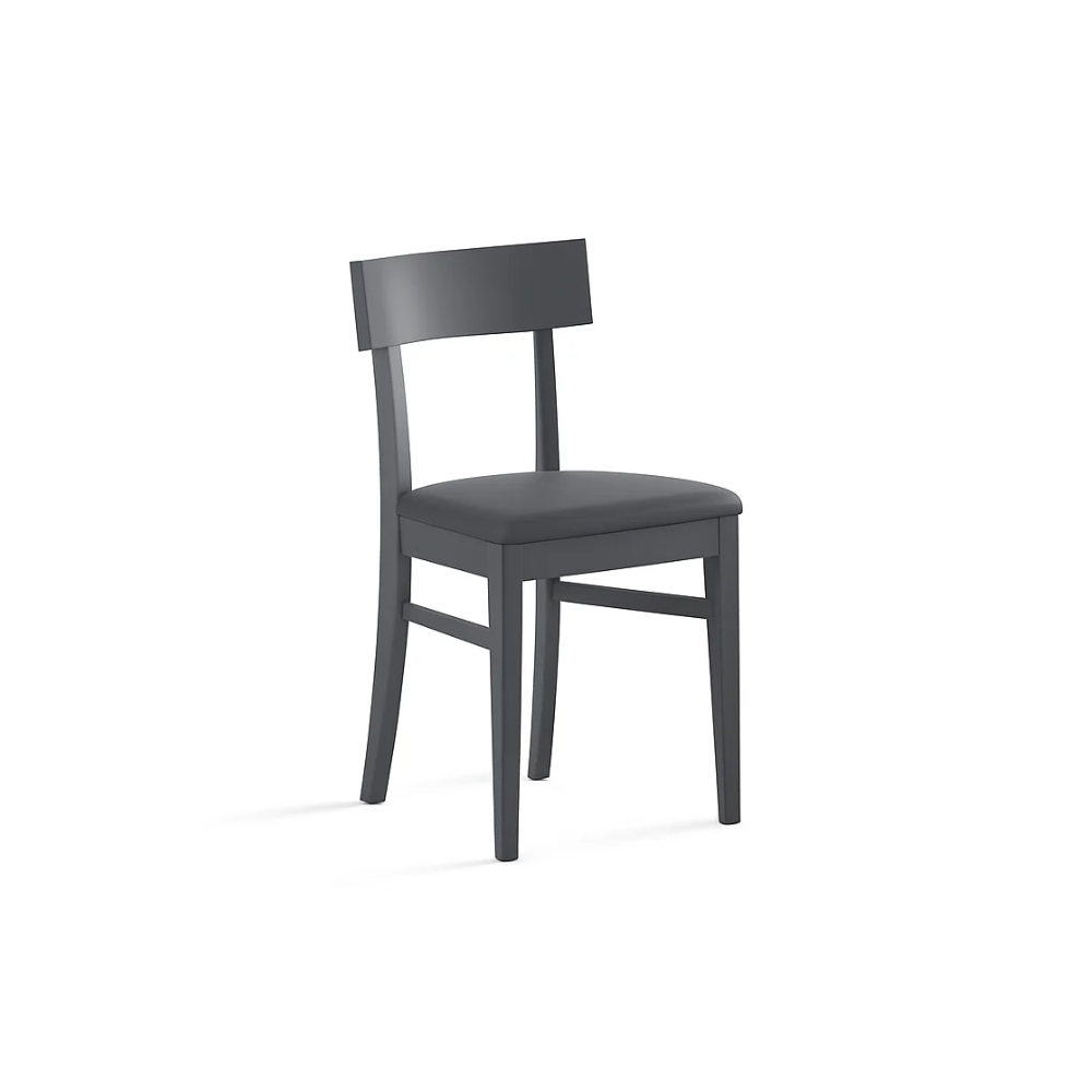 Set di 2 sedie da pranzo imbottite in legno grigio scuro Zaira con struttura in legno facili da pulire Made in Italy | Duzzle