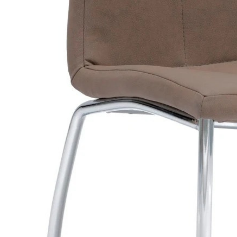 Ines, Set di 4 sedie in similpelle Marrone vintage (43cm X 44cm H. 92cm) | Duzzle