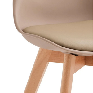 Lola, Set di 4 sedie in polipropilene Tortora (48.5cm X 52cm H. 82cm) | Duzzle