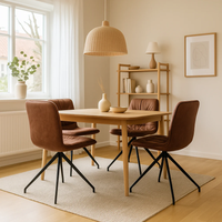 Lucy, Set di 2 sedie in tessuto Marrone (43cm X 38cm H. 86.5cm) | Duzzle