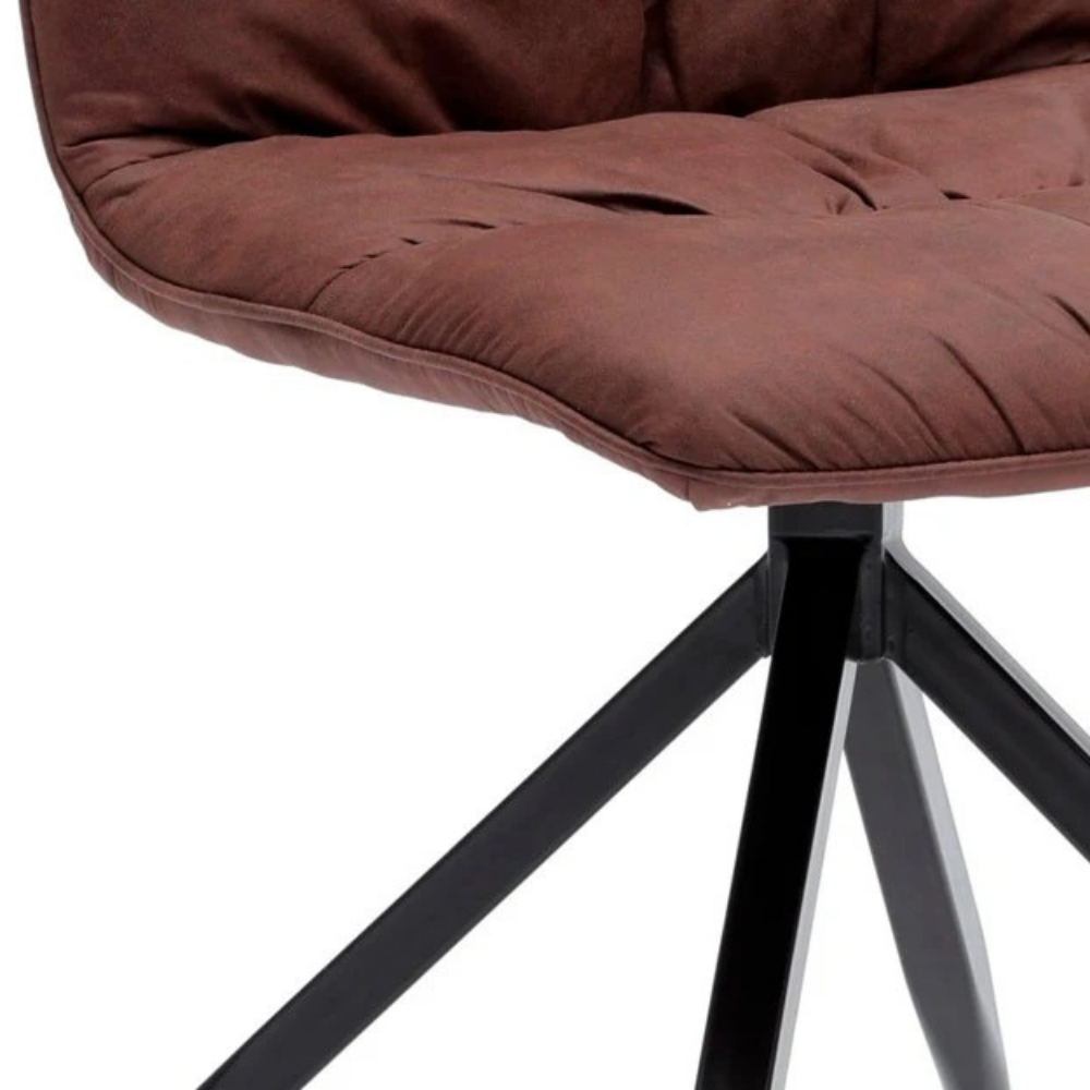 Lucy, Set di 2 sedie in tessuto Marrone (43cm X 38cm H. 86.5cm) | Duzzle