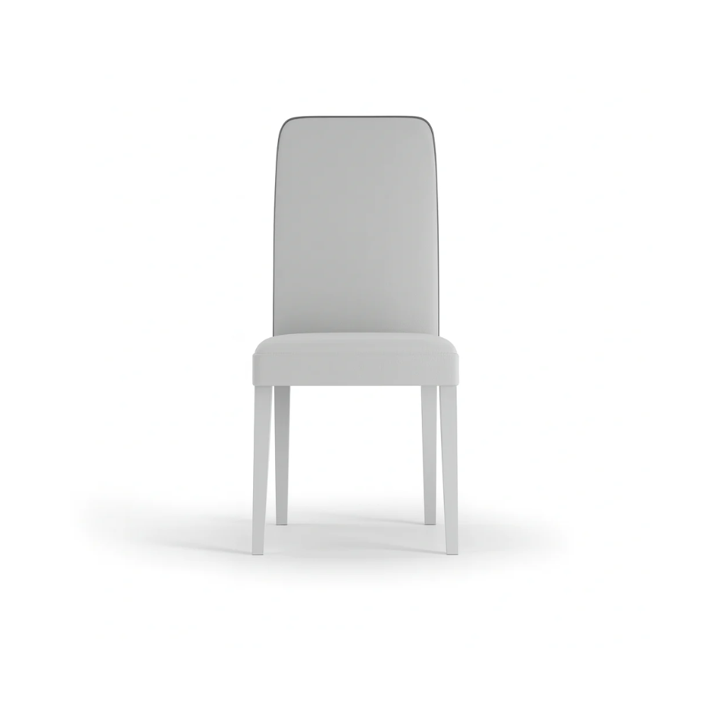 Alina, Set di 2 sedie in similpelle Bianco (59cm X 46cm H. 99cm) | Duzzle