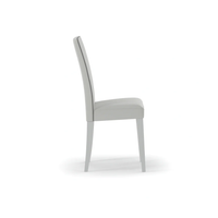 Alina, Set di 2 sedie in similpelle Bianco (59cm X 46cm H. 99cm) | Duzzle