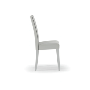 Alina, Set di 2 sedie in similpelle Bianco (59cm X 46cm H. 99cm) | Duzzle