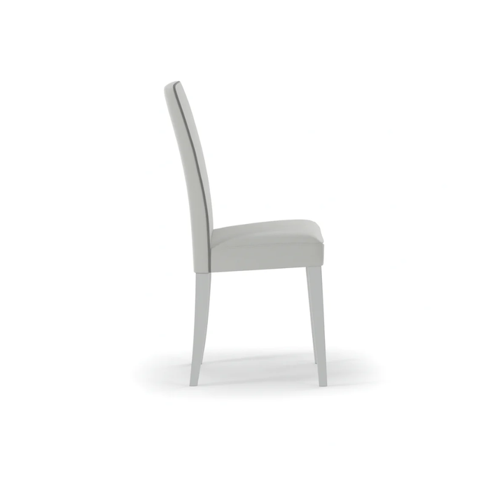 Alina, Set di 2 sedie in similpelle Bianco (59cm X 46cm H. 99cm) | Duzzle