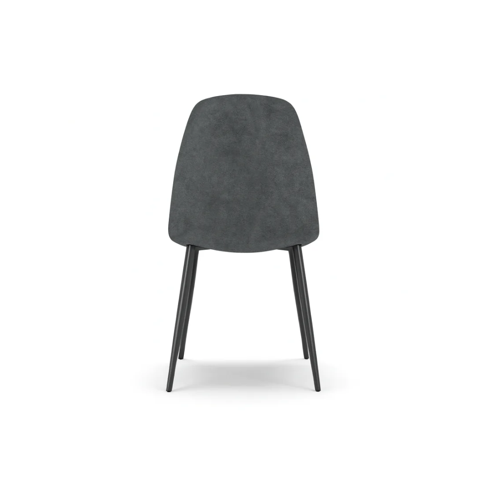 Aurelia, Set di 4 sedie in similpelle Grigio (44cm X 50cm H. 84cm) | Duzzle