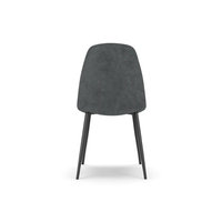 Aurelia, Set di 4 sedie in similpelle Grigio (44cm X 50cm H. 84cm) | Duzzle