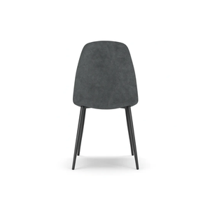 Aurelia, Set di 4 sedie in similpelle Grigio (44cm X 50cm H. 84cm) | Duzzle