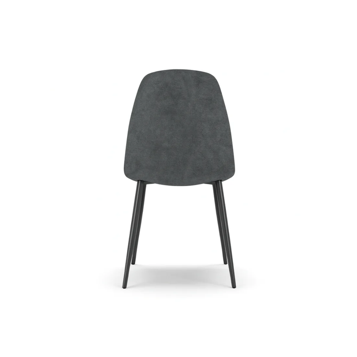 Aurelia, Set di 4 sedie in similpelle Grigio (44cm X 50cm H. 84cm) | Duzzle