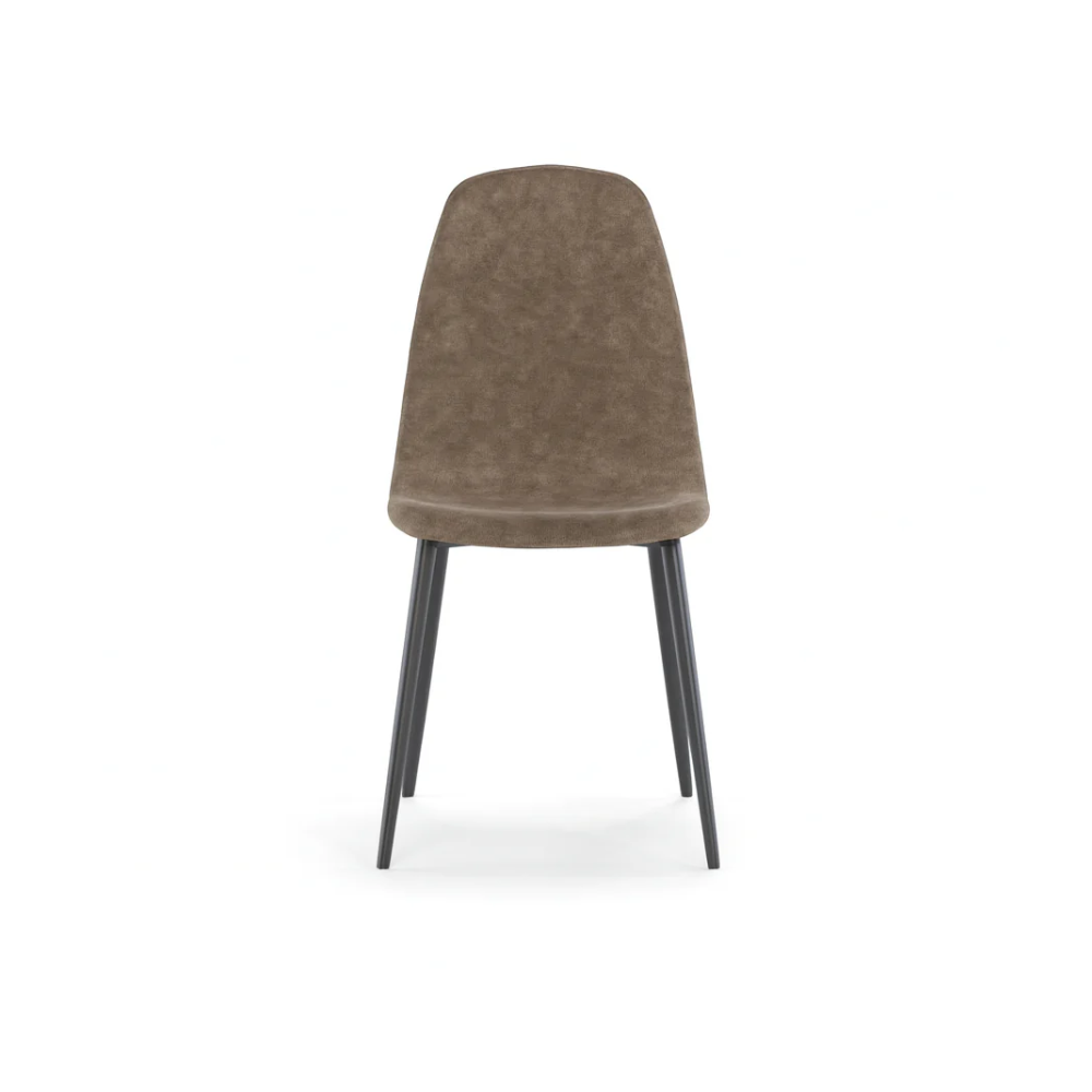 Aurelia, Set di 4 sedie in similpelle Tortora (44cm X 50cm H. 84cm) | Duzzle