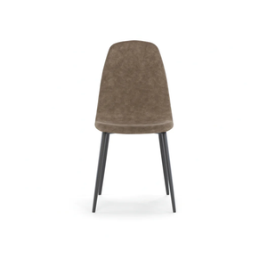 Aurelia, Set di 4 sedie in similpelle Tortora (44cm X 50cm H. 84cm) | Duzzle