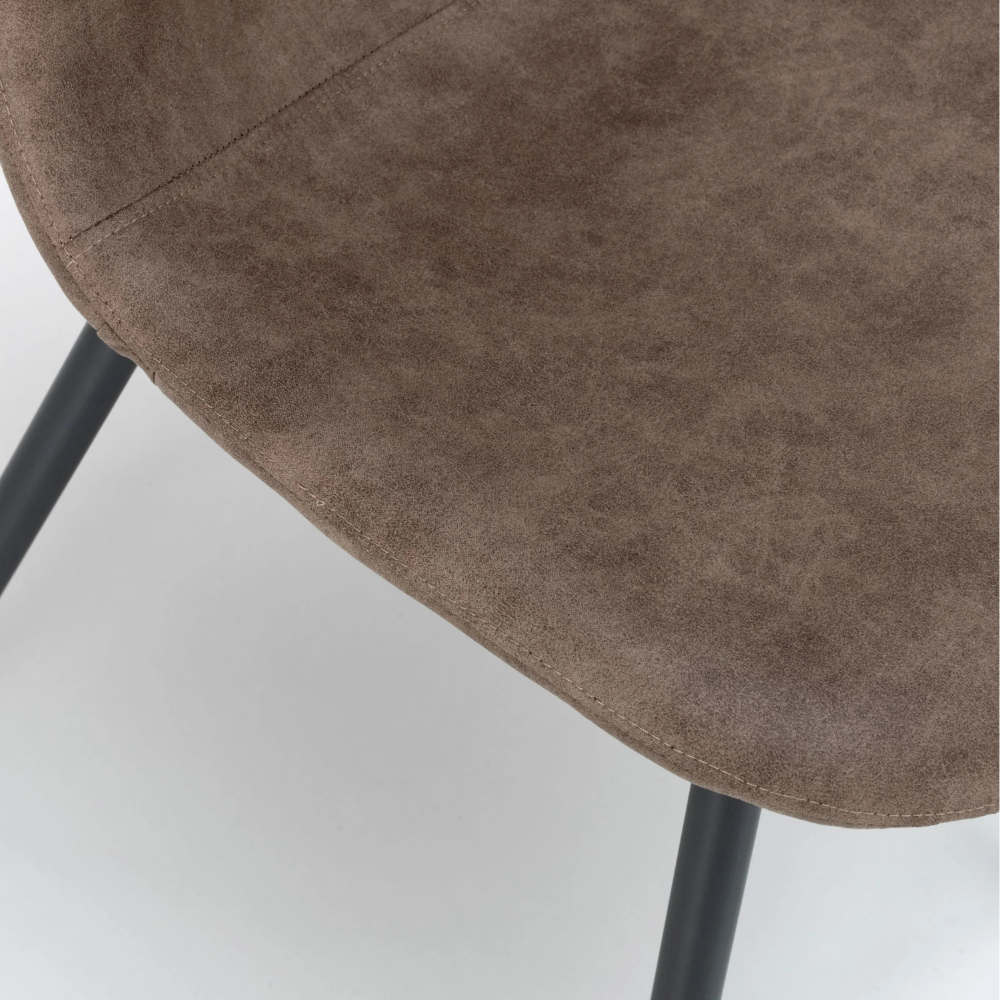 Aurelia, Set di 4 sedie in similpelle Tortora (44cm X 50cm H. 84cm) | Duzzle