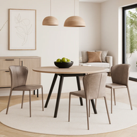 Selene, Set di 4 sedie in similcuoio Grigio (49cm X 56cm H. 82cm) | Duzzle