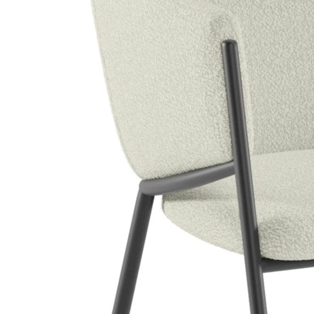 Duna, Set di 2 sedie in tessuto easy-clean Avorio (53cm X 60cm H. 78cm) | Duzzle