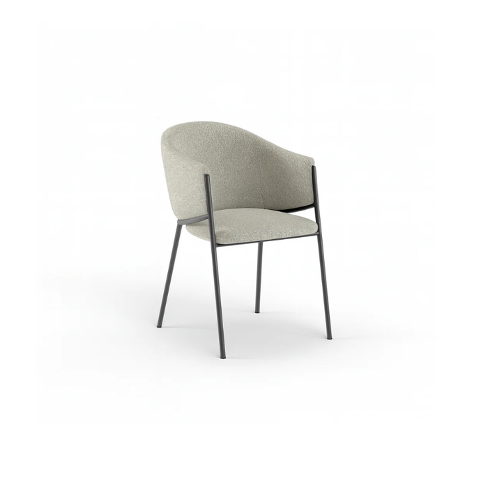 Duna, Set di 2 sedie in tessuto easy-clean Grigio Chiaro (53cm X 60cm H. 78cm) | Duzzle