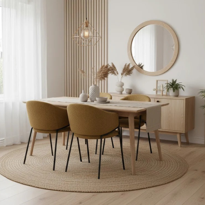 Duna, Set di 2 sedie in tessuto easy-clean Beige Scuro (53cm X 60cm H. 78cm) | Duzzle