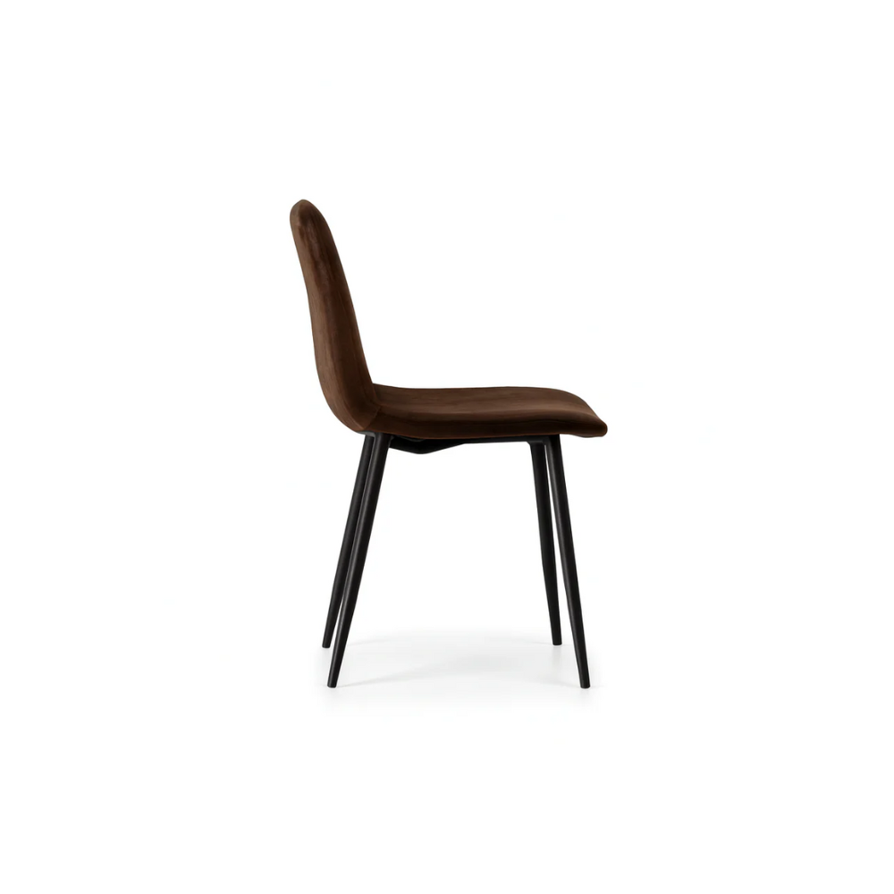 Tia, Set di 4 sedie in similpelle Marrone vintage (48.5cm X 49cm H. 88cm) | Duzzle