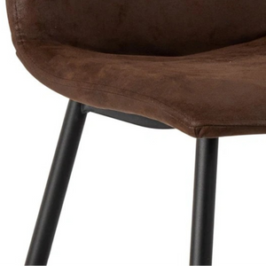 Tia, Set di 4 sedie in similpelle Marrone vintage (48.5cm X 49cm H. 88cm) | Duzzle