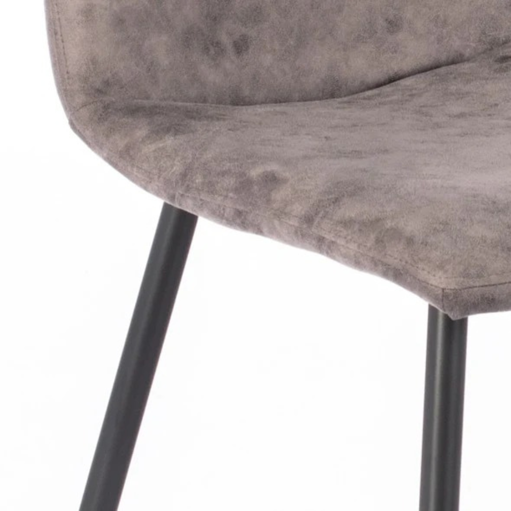 Tia, Set di 4 sedie in similpelle Grigio vintage (48.5cm X 49cm H. 88cm) | Duzzle