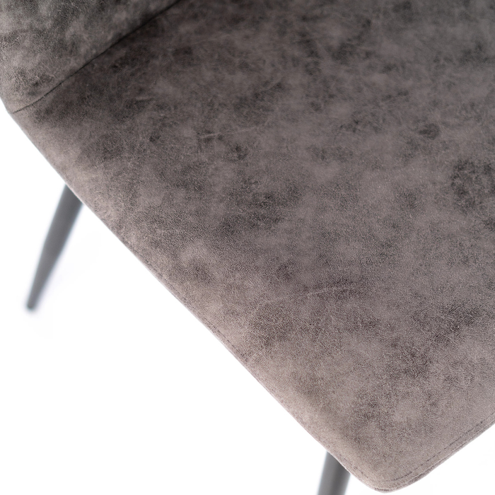 Tia, Set di 4 sedie in similpelle Grigio vintage (48.5cm X 49cm H. 88cm) | Duzzle