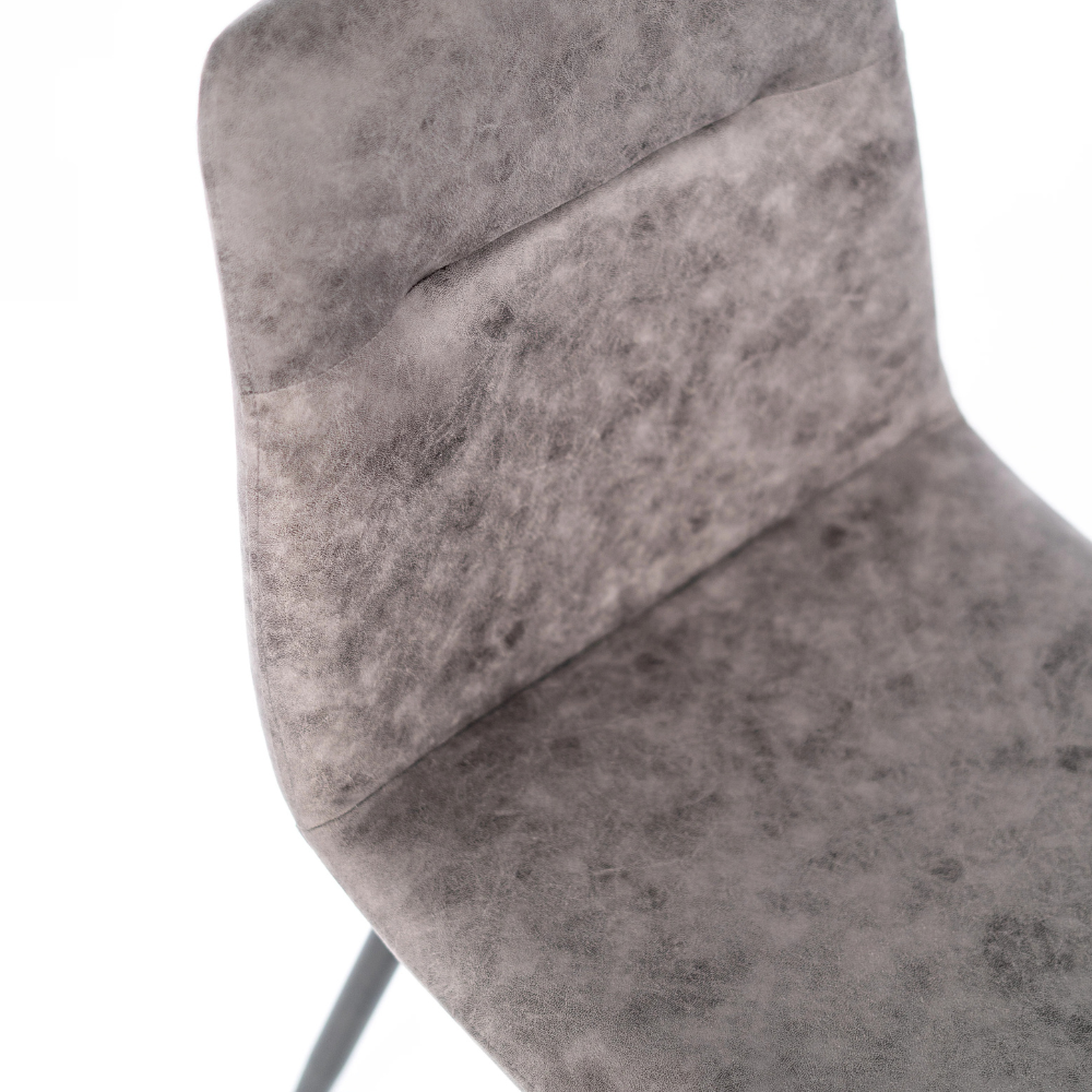 Tia, Set di 4 sedie in similpelle Grigio vintage (48.5cm X 49cm H. 88cm) | Duzzle