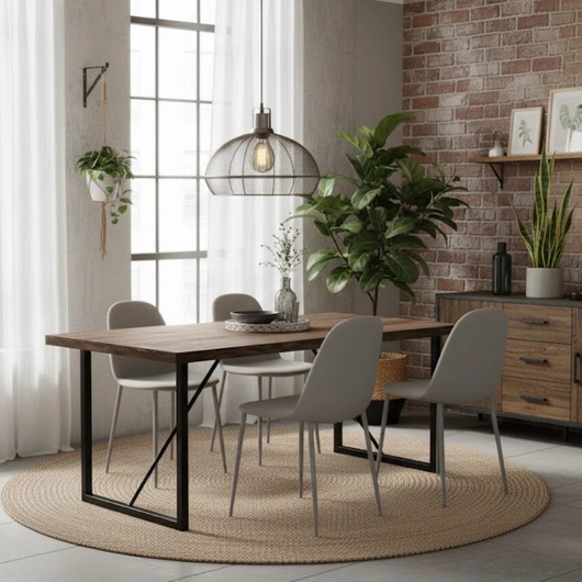 Mira, Set di 4 sedie in polipropilene Grigio chiaro (49cm X 48.5cm H. 88cm)| Duzzle