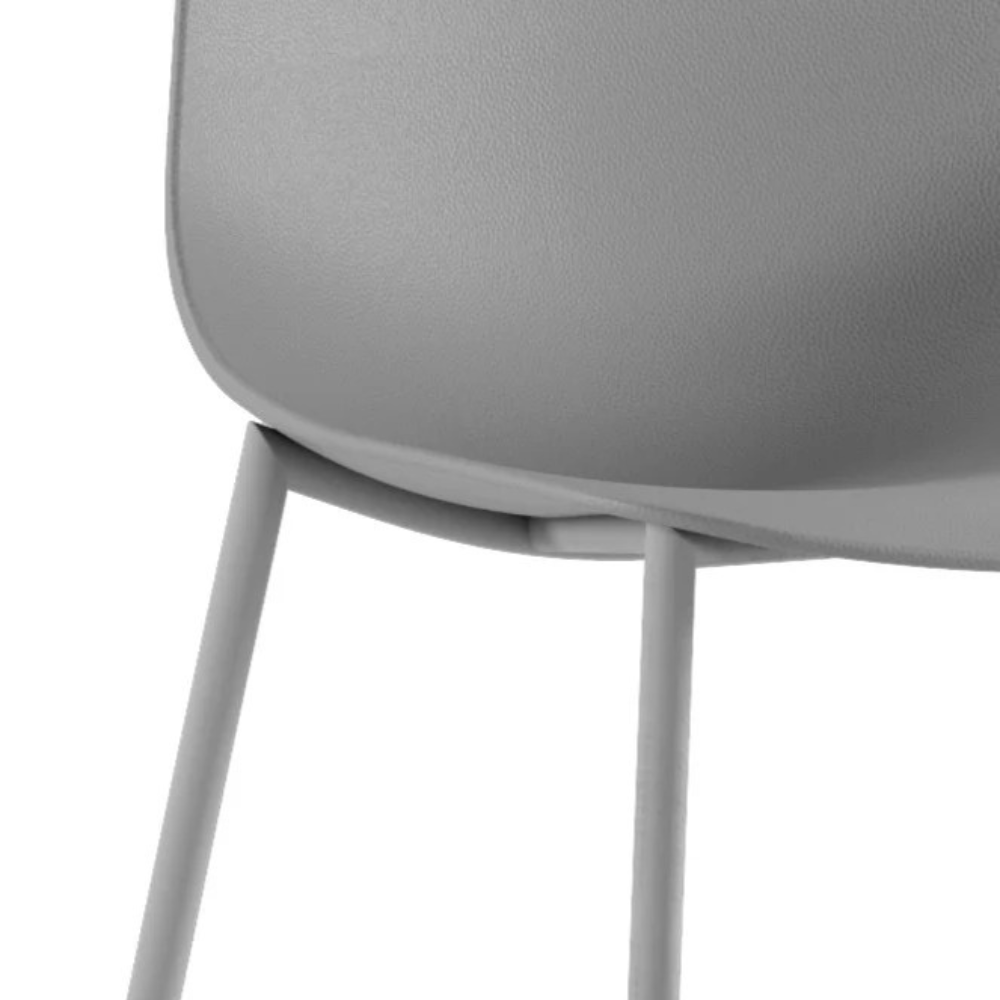 Mira, Set di 4 sedie in polipropilene Grigio chiaro (49cm X 48.5cm H. 88cm)| Duzzle