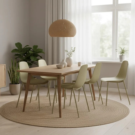 Mira, Set di 4 sedie in polipropilene Giallo (49cm X 48.5cm H. 88cm)| Duzzle