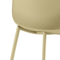 Mira, Set di 4 sedie in polipropilene Giallo (49cm X 48.5cm H. 88cm)| Duzzle