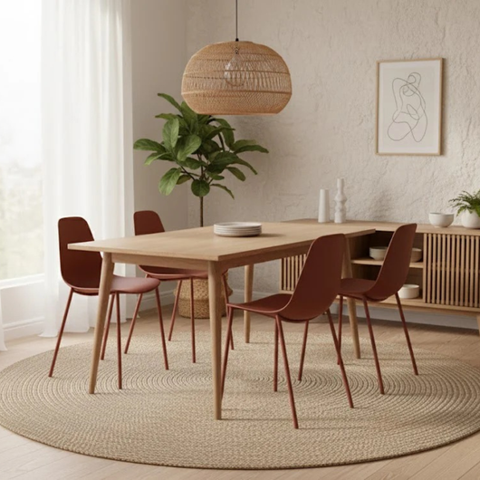 Mira, Set di 4 sedie in polipropilene Ruggine (49cm X 48.5cm H. 88cm)| Duzzle