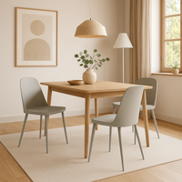 Athena, Set di 4 sedie in polipropilene Grigio chiaro (46cm X 55cm H. 80cm)| Duzzle