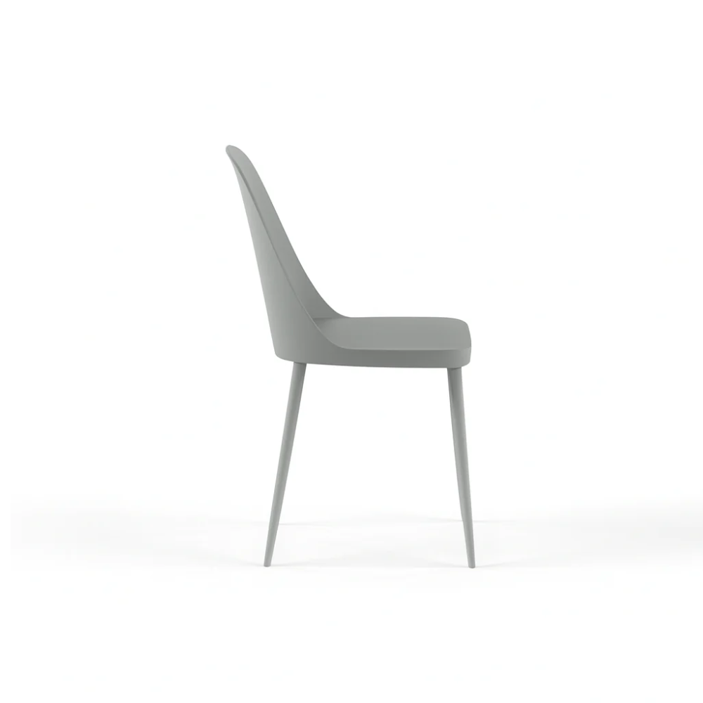 Athena, Set di 4 sedie in polipropilene Grigio chiaro (46cm X 55cm H. 80cm)| Duzzle